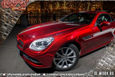 Аэрография Mercedes SLK 200 "Lady in Red". Фото 3
