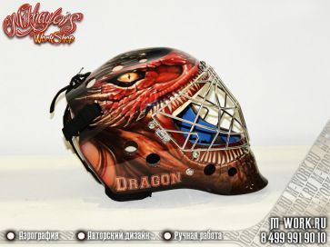 Аэрография фото - Аэрография хоккейного шлема "Дракон". Фото 3