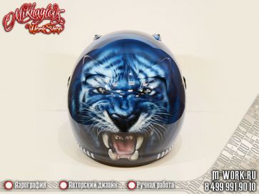 Аэрография фото - Аэрография шлема для картинга Арай (Arai) "Тигр". Фото 6