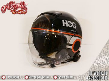 Аэрография фото - аэрография открытого шлема "Harley Davidson". Фото 3