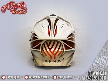 Аэрография фото - Аэрография шлема для мотокросса Airoh. Фото 3