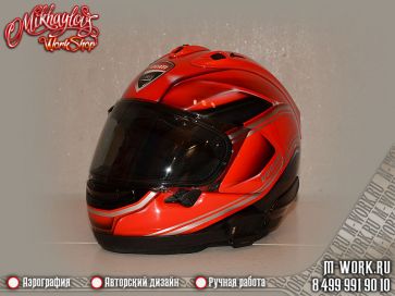 Аэрография шлема Arai RX-7V - Ducati Streetfighter v4. Фото 1