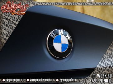 Покраска в матовый черный цвет автомобиля  BMW. Фото 6