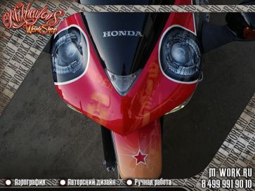Аэрография фото - аэрография мотоцикла Honda "КПСС". Фото 5
