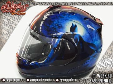 Аэрография шлема с изображением Бэтмана. Фото 5