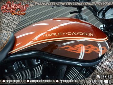 Аэрография фото - Аэрография мотоцикла Harley Davidson. Фото 3