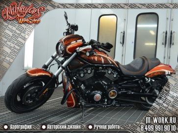 Аэрография фото - Аэрография мотоцикла Harley Davidson. Фото 5
