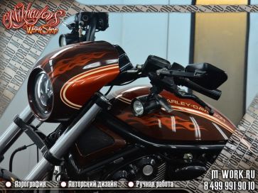 Аэрография фото - Аэрография мотоцикла Harley Davidson. Фото 6