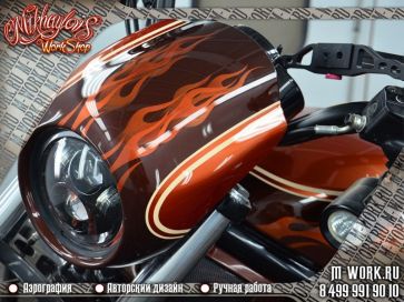 Аэрография фото - Аэрография мотоцикла Harley Davidson. Фото 9