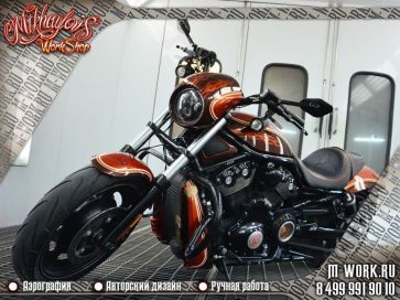 Аэрография фото - Аэрография мотоцикла Harley Davidson. Фото 11