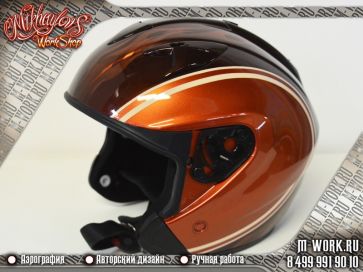 Аэрография шлема изображением логотипа Harley Davidson. Фото 1
