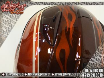 Аэрография шлема изображением логотипа Harley Davidson. Фото 9