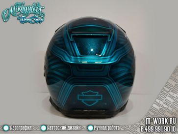 Аэрография шлема в цвет Harley Davidson SVO. Фото 7