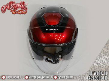 Аэрография шлема Shoei в стиле мотоцикла Honda Gold Wing. Фото 6