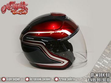 Аэрография шлема Shoei в стиле мотоцикла Honda Gold Wing. Фото 8