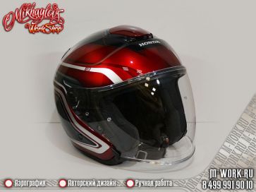 Аэрография шлема Shoei в стиле мотоцикла Honda Gold Wing. Фото 7