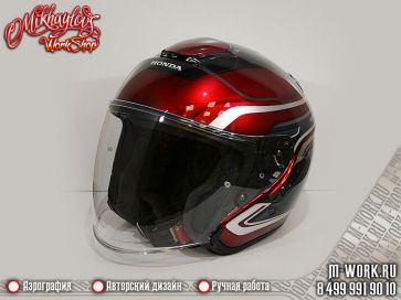 Аэрография шлема Shoei в стиле мотоцикла Honda Gold Wing. Фото 5