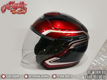 Аэрография шлема Shoei в стиле мотоцикла Honda Gold Wing. Фото 4