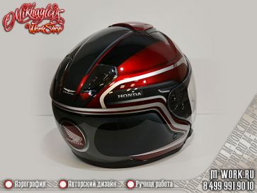 Аэрография шлема Shoei в стиле мотоцикла Honda Gold Wing. Фото 1