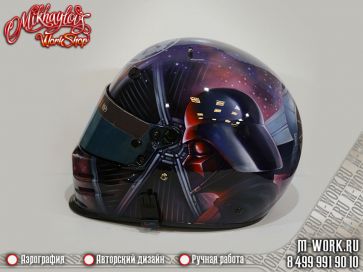 Аэрография шлема "Bell" для картинга - "Звездные войны, Империя". Фото 8