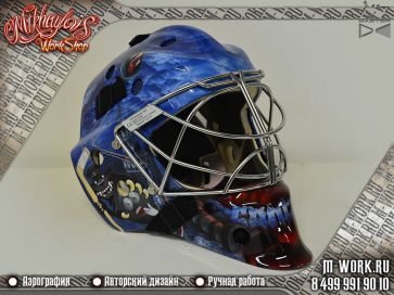 Аэрография хоккейного шлема "Контра". Фото 5