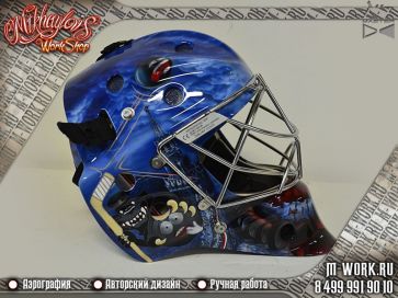 Аэрография хоккейного шлема "Контра". Фото 6