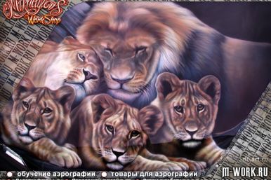 Аэрография на Toyota "Family of lions". Фото 5