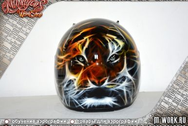 Аэрография шлема с тигром. Фото 7
