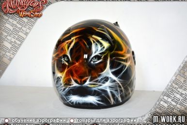 Аэрография шлема с тигром. Фото 8