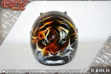 Аэрография шлема с тигром. Фото 10