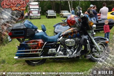 Аэрография фото - аэрография мотоцикла Harley Davidson. Фото 1