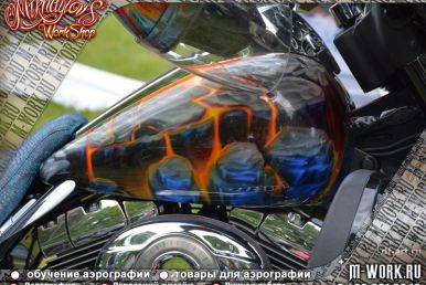 Аэрография фото - аэрография мотоцикла Harley Davidson. Фото 10