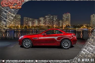 Аэрография Mercedes SLK 200 "Lady in Red". Фото 1
