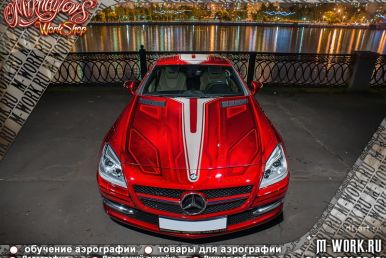 Аэрография Mercedes SLK 200 "Lady in Red". Фото 4