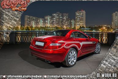 Аэрография Mercedes SLK 200 "Lady in Red". Фото 5