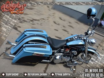 Аэрография и пинстрайпинг мотоцикла Harley Davidson Street Glide. Фото 6