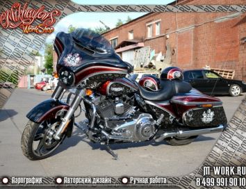 Аэрография Harley-Davidson Street Glide "SPARTAK". Фото 1
