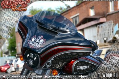 Аэрография Harley-Davidson Street Glide "SPARTAK". Фото 2