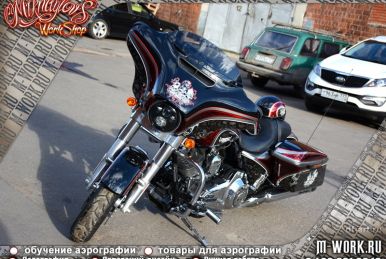 Аэрография Harley-Davidson Street Glide "SPARTAK". Фото 3