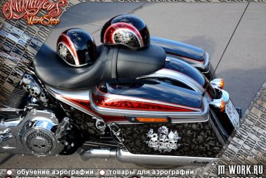 Аэрография Harley-Davidson Street Glide "SPARTAK". Фото 5
