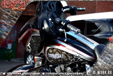 Аэрография Harley-Davidson Street Glide "SPARTAK". Фото 7