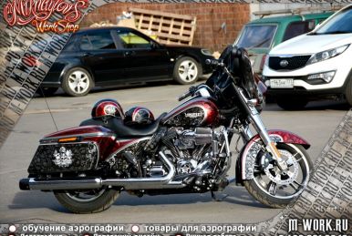 Аэрография Harley-Davidson Street Glide "SPARTAK". Фото 9