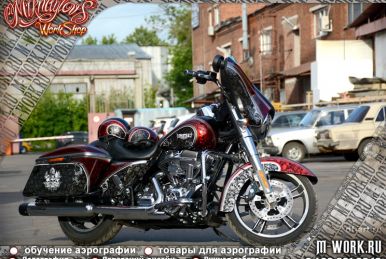 Аэрография Harley-Davidson Street Glide "SPARTAK". Фото 10