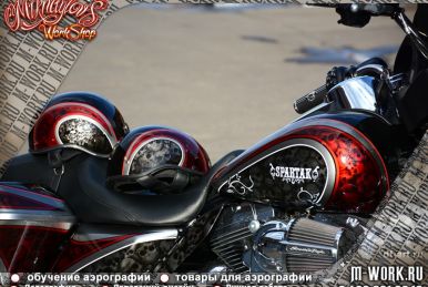 Аэрография Harley-Davidson Street Glide "SPARTAK". Фото 11