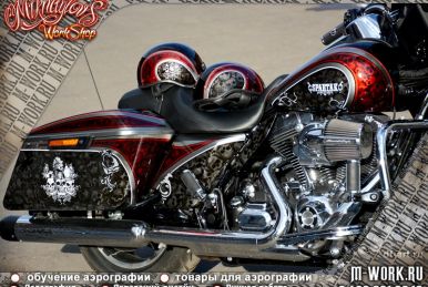 Аэрография Harley-Davidson Street Glide "SPARTAK". Фото 13