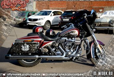 Аэрография Harley-Davidson Street Glide "SPARTAK". Фото 14