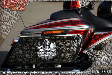Аэрография Harley-Davidson Street Glide "SPARTAK". Фото 15