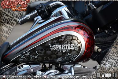 Аэрография Harley-Davidson Street Glide "SPARTAK". Фото 17