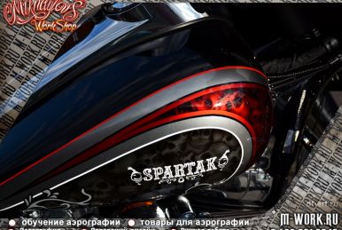 Аэрография Harley-Davidson Street Glide "SPARTAK". Фото 21
