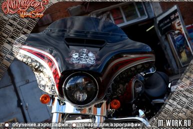 Аэрография Harley-Davidson Street Glide "SPARTAK". Фото 22
